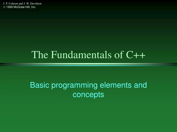 the fundamentals of c