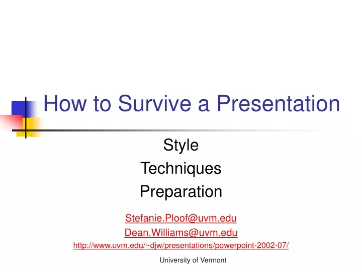 how to survive a presentation