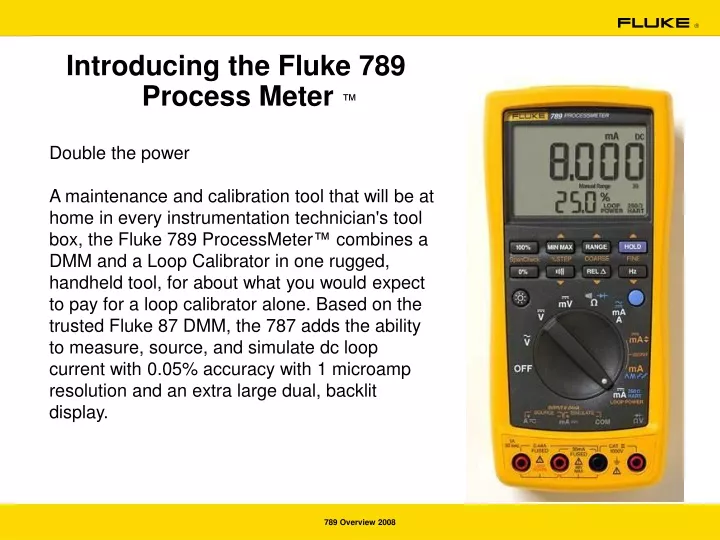 introducing the fluke 789 process meter