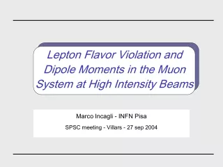 Lepton Flavor Violation and Dipole Moments in the Muon System at High Intensity Beams