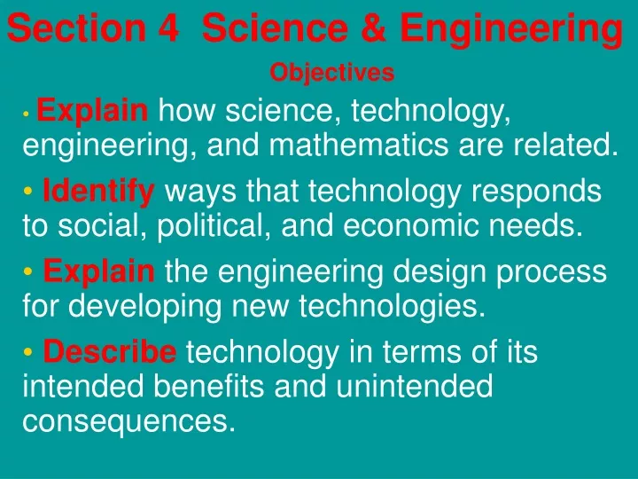 section 4 science engineering