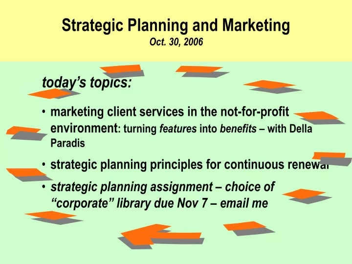 strategic planning and marketing oct 30 2006