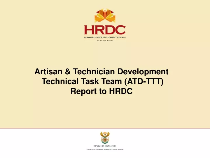 artisan technician development technical task team atd ttt report to hrdc