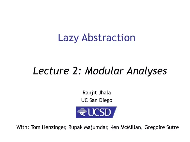 lazy abstraction