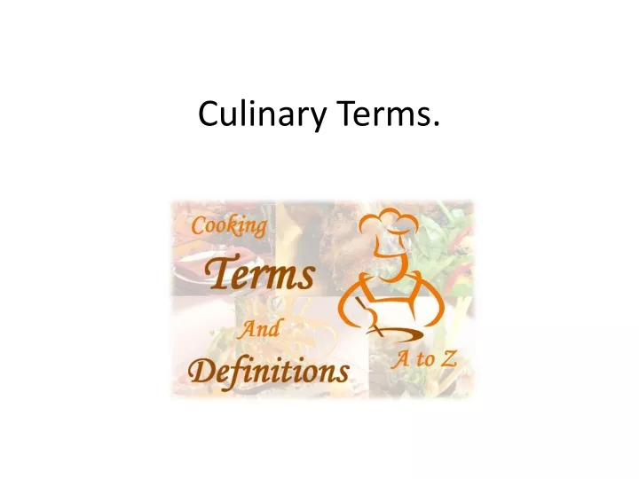 culinary terms