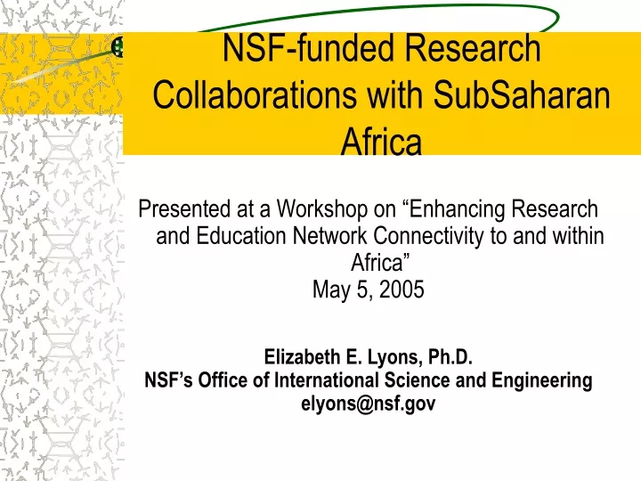 nsf funded research collaborations with subsaharan africa