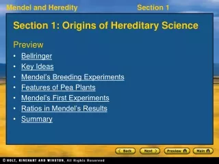 Section 1: Origins of Hereditary Science