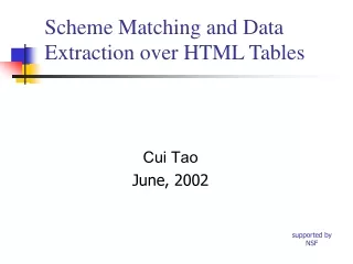 Scheme Matching and Data Extraction over HTML Tables