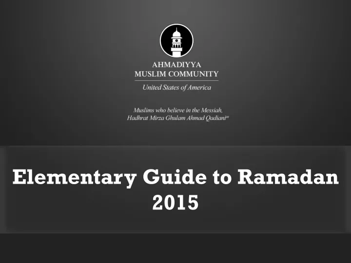 elementary guide to ramadan 2015