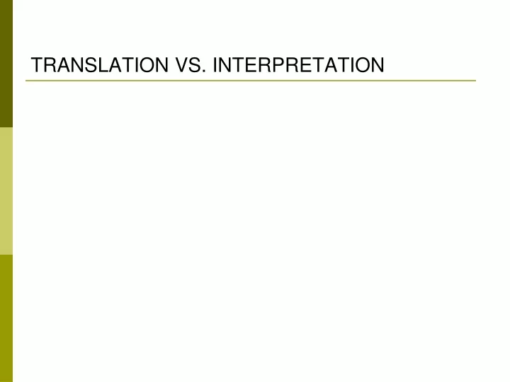 translation vs interpretation