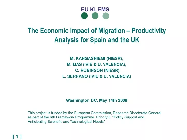 the economic impact of migration productivity analysis for spain and the uk
