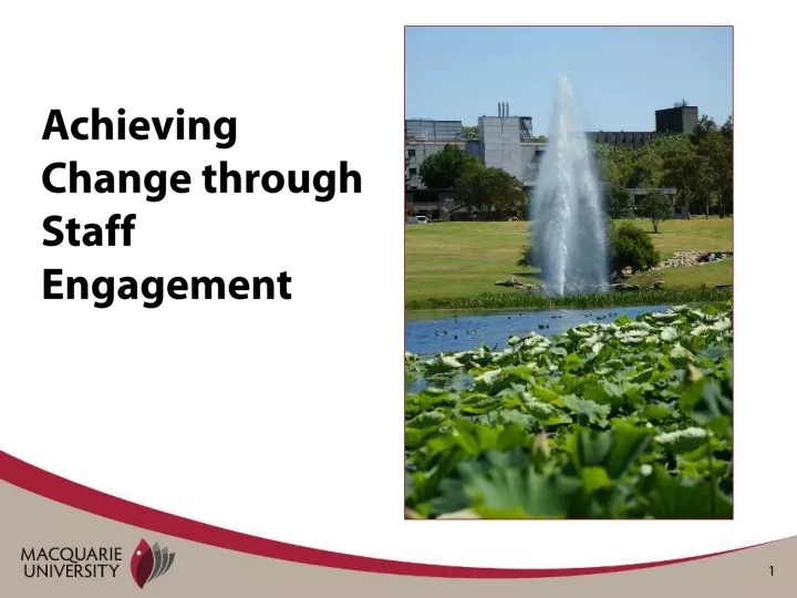 achieving change through staff engagement