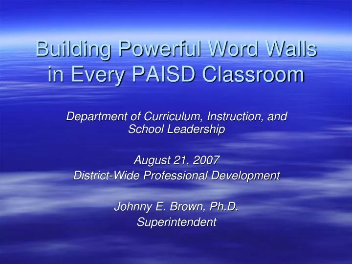 building powerful word walls in every paisd classroom