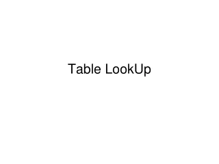 Table LookUp