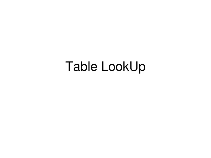table lookup