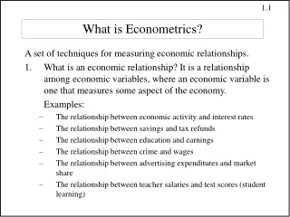 What is Econometrics?