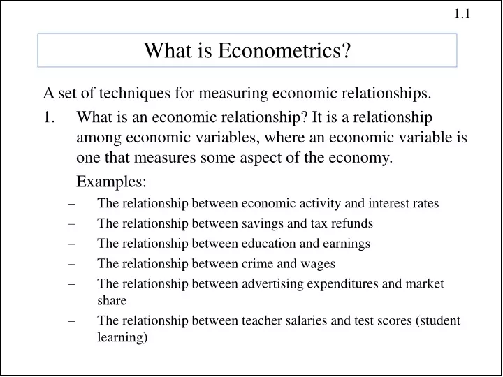 what is econometrics