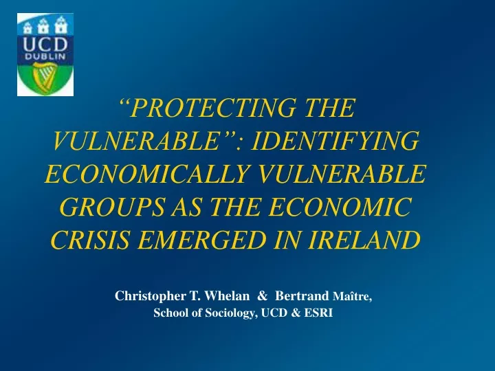 protecting the vulnerable identifying