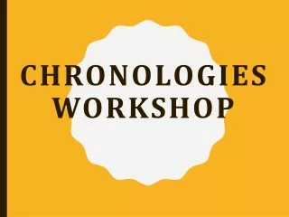 Chronologies  Workshop