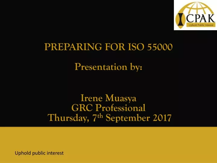 preparing for iso 55000 presentation by irene