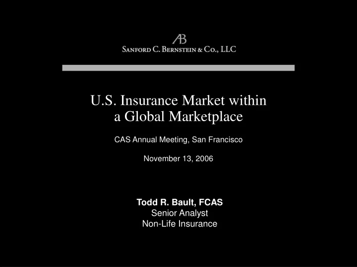 u s insurance market within a global marketplace