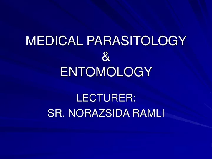 medical parasitology entomology