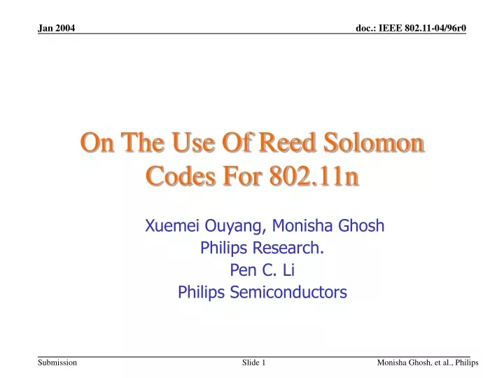 on the use of reed solomon codes for 802 11n