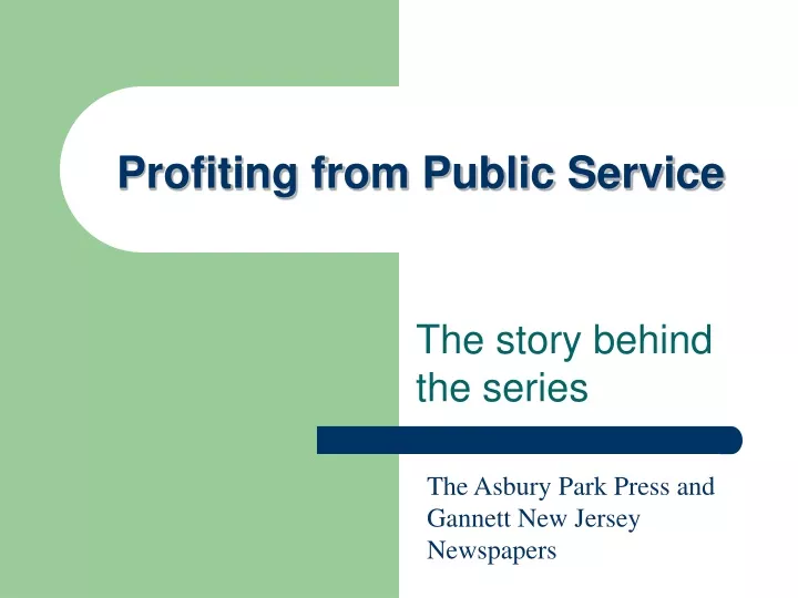 profiting from public service