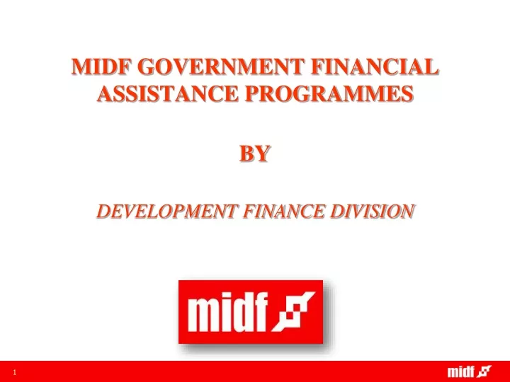 midf government financial assistance programmes