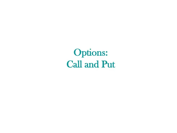 options call and put