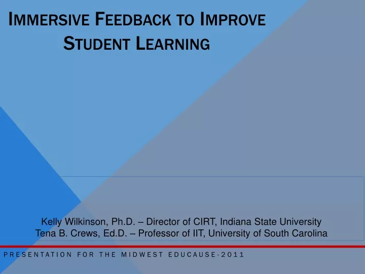 immersive feedback to improve student learning