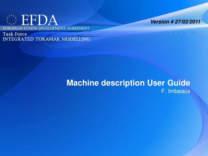 machine description user guide f imbeaux
