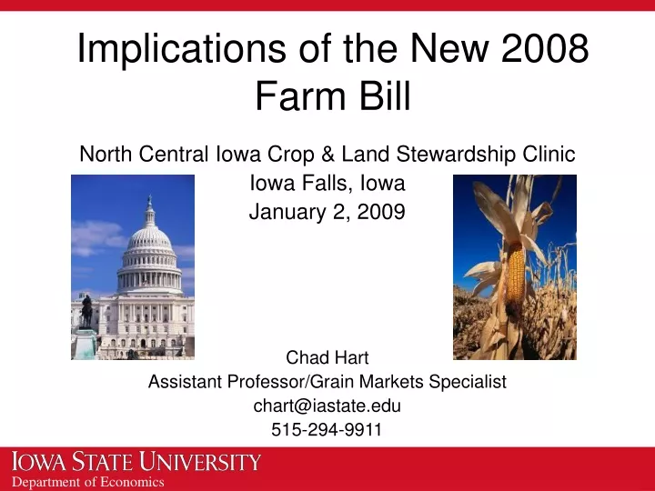 implications of the new 2008 farm bill