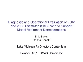 Kirk Baker Donna Kenski Lake Michigan Air Directors Consortium October 2007 – CMAS Conference