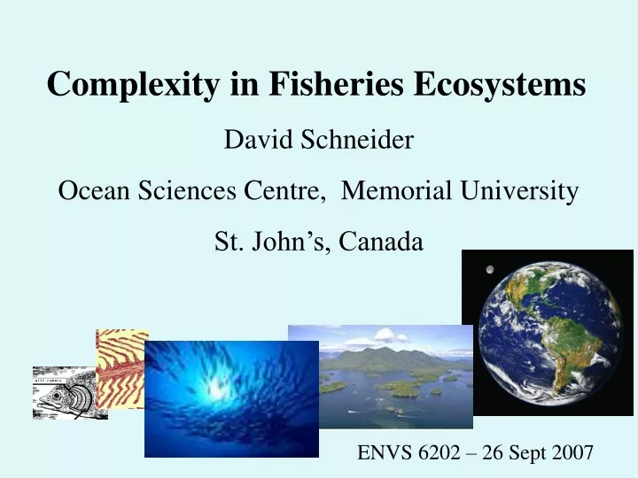 complexity in fisheries ecosystems
