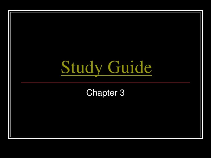 study guide