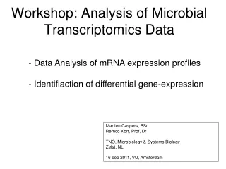 Workshop: Analysis of Microbial Transcriptomics Data