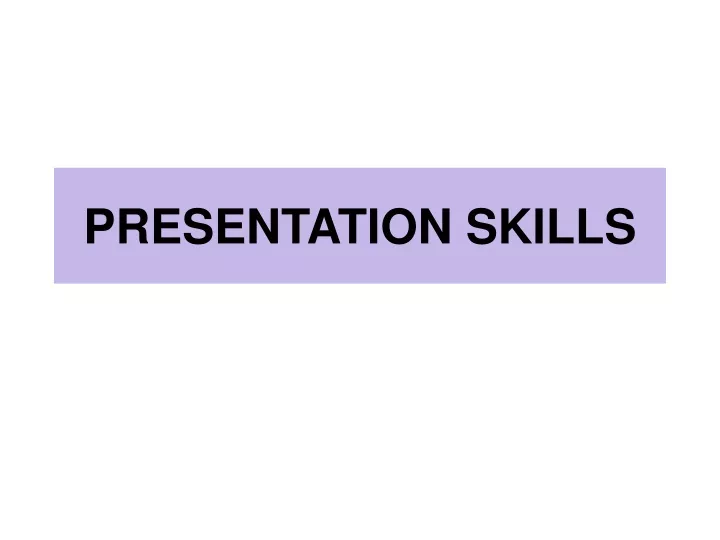 presentation skills