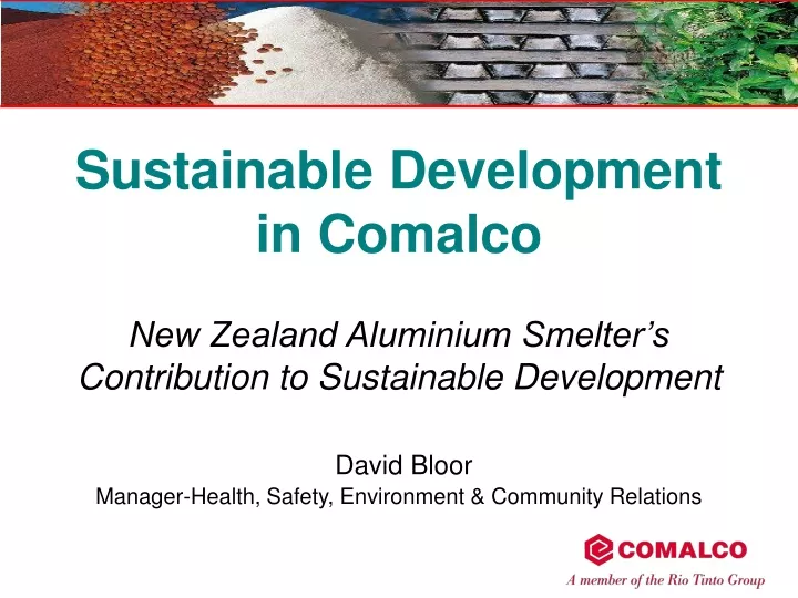 sustainable development in comalco new zealand