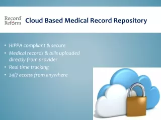 HIPPA compliant &amp; secure Medical records &amp; bills uploaded directly from provider
