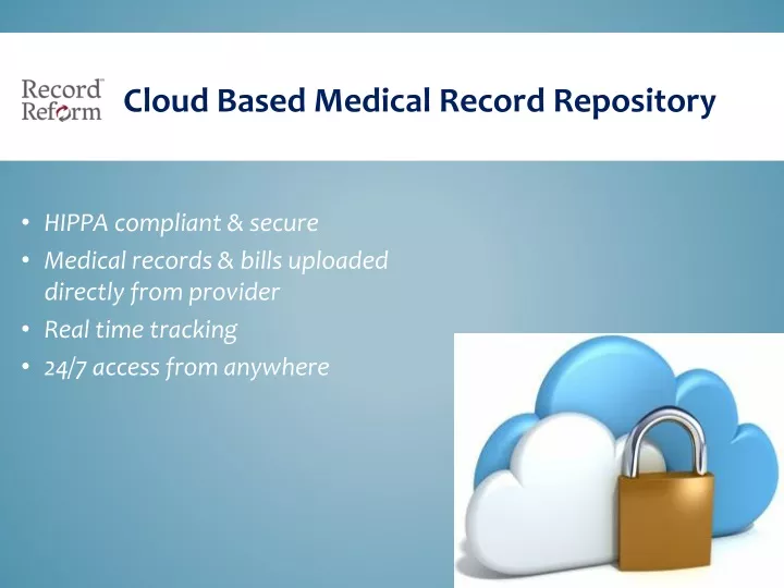 cloud based medical record repository
