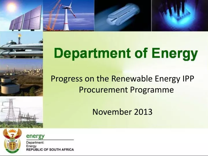 progress on the renewable energy ipp procurement