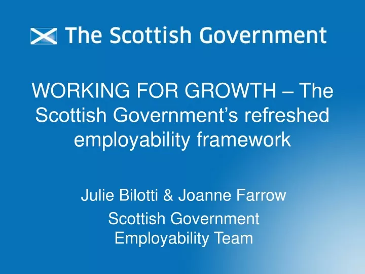 working for growth the scottish government s refreshed employability framework