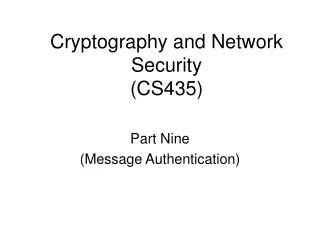 Cryptography and Network Security (CS435)