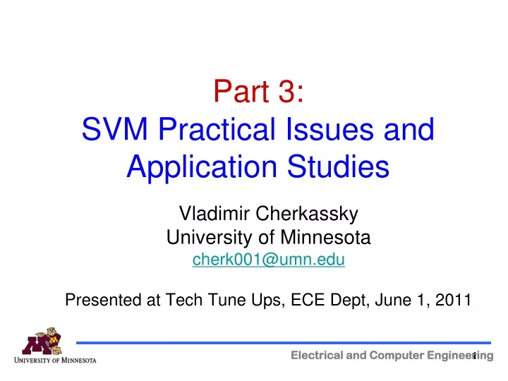 part 3 svm practical issues and application studies