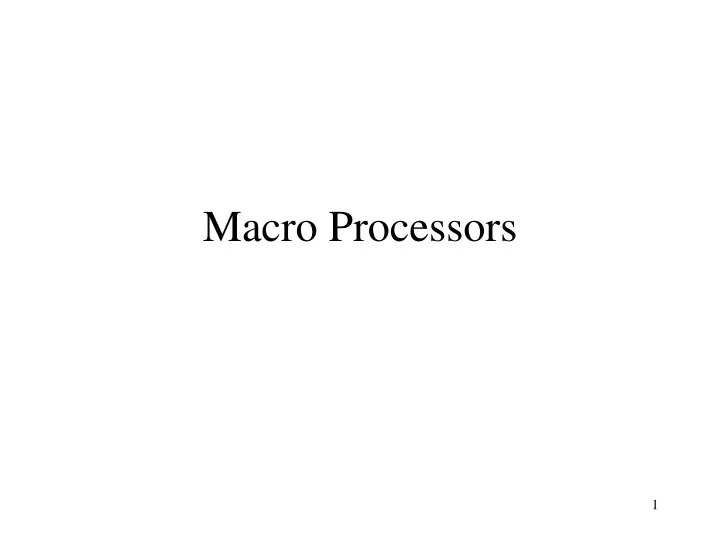 macro processors