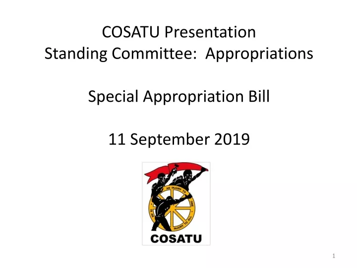 cosatu presentation standing committee appropriations special appropriation bill 11 september 2019
