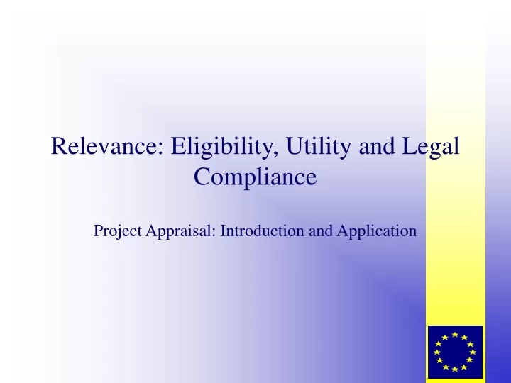 relevance eligibility utility and legal compliance