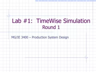 Lab #1:  TimeWise Simulation Round 1