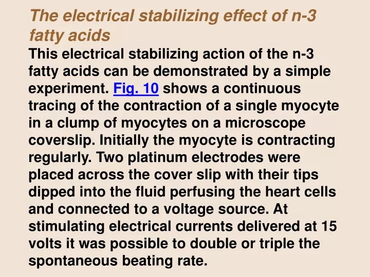 the electrical stabilizing effect of n 3 fatty